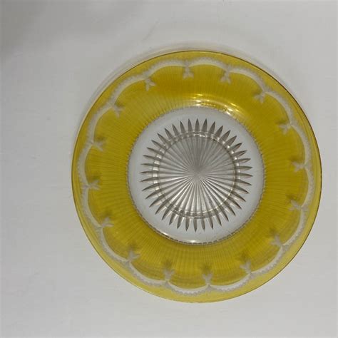 Yellow Glass Plate Etsy