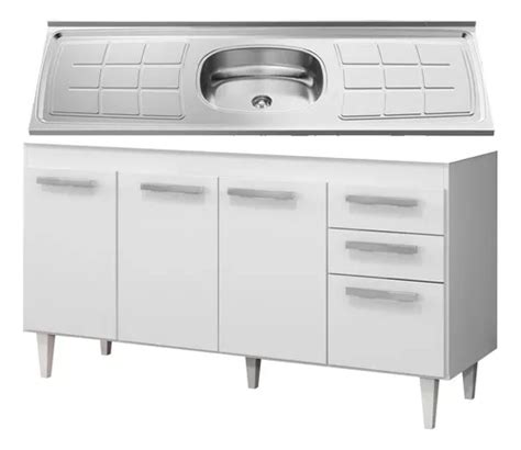 Alacena Gabinete Inferiorlumil Cozinha Lisboa Color Blanco Mdf Mdp