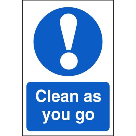 Clean As You Go Mandatory Signs | Food Hygiene Safety Signs Ireland