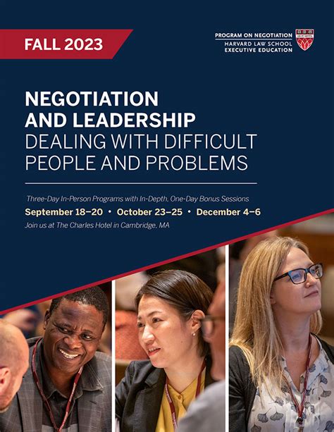 Negotiation and Leadership Fall 2023 Program Guide - PON - Program on