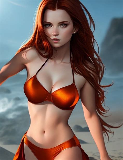 Concept Art Ginny Weasley Bonnie Wright Bikini Ai Generated Ginny