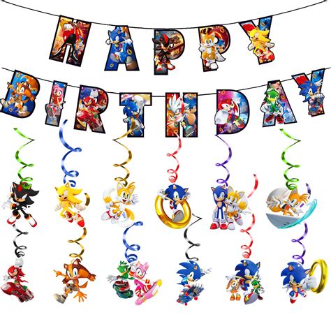 Buy Sonic Birthday Decorations Themed Sonic Party Supplies Happy