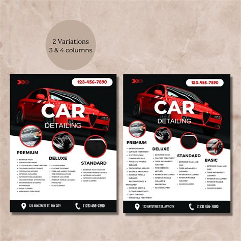 car detailing flyer auto detailing business flyer canva template auto