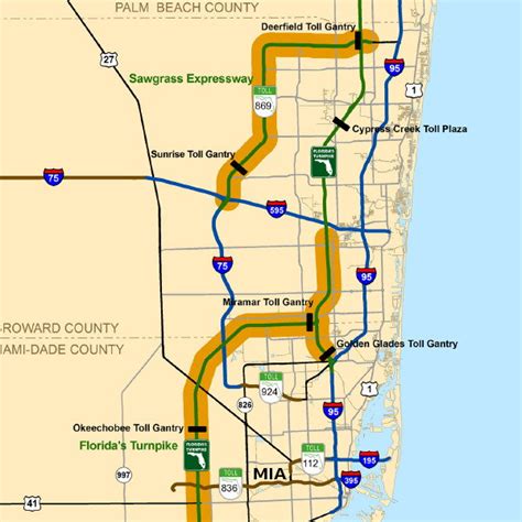 Florida Toll Roads Map United States Map