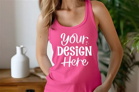 Next Level 1533 Tank Mockup Hot Pink Graphic By MockupStory Creative Fabrica