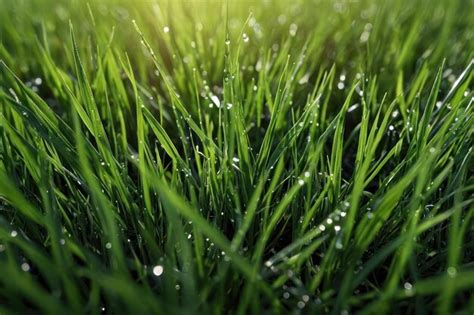 Premium Photo Dewdrops On Lush Green Grass