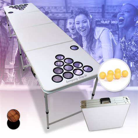 Bierpong Tisch Set Mit X Beer Pong Ball Halter Faltbar