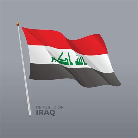 Premium Vector D Vector Iraq National Flag Waving