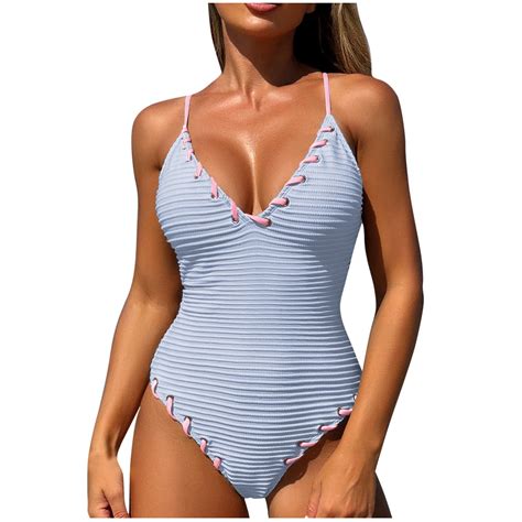Efsteb Womens Swimsuits Bathing Suits Slim Spaghetti Strap Beach Swimming Swimwear Bikini