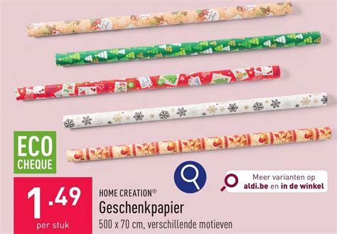 Home Creation Geschenkpapier X Cm Promotie Bij Aldi