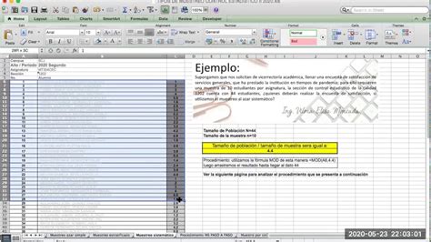 Muestreo Sistemático En Excel Youtube