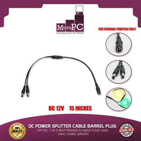 Dc Power Splitter Cable Barrel Plug V Dc To Way Female To Male