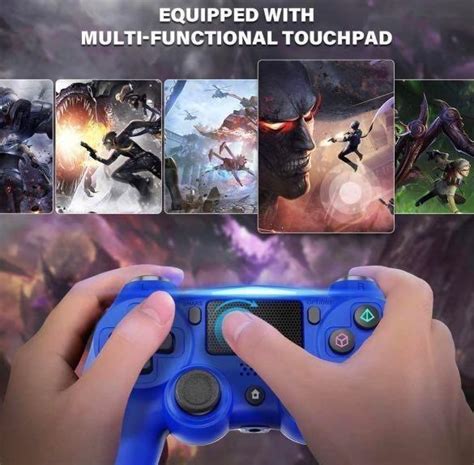 Game Controller for PS-4, BestOff Pro Blue Wireless Controller for ...