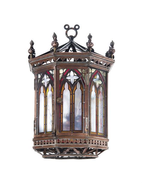 A Victorian Stained And Leaded Glass Hall Lantern