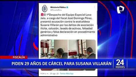 Lava Jato Fiscalía pide 29 años de prisión para Susana Villarán