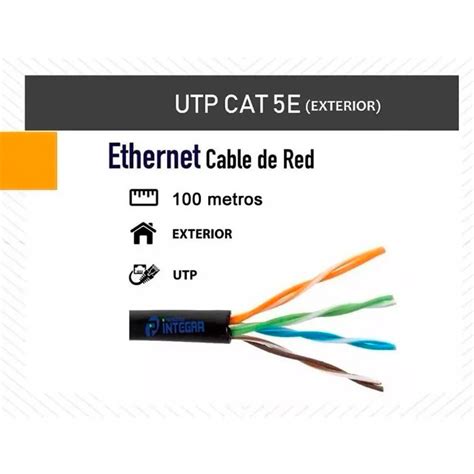 Cable Utp Cat 5e Exterior Cobre Puro Bobina 100 Metros Productos