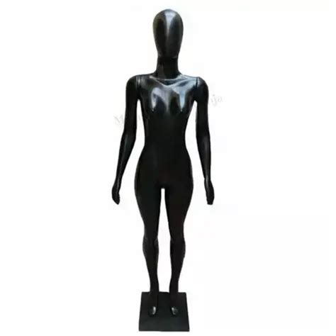 Manequim Feminino Reta 3 Braços Preto Liso