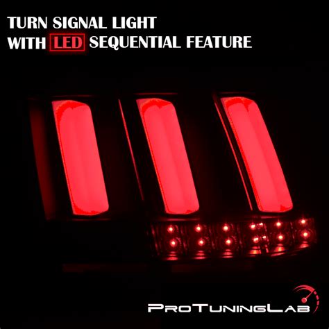 99 04 Ford Mustang Sequential Led Signal Tail Lights Gloss Black