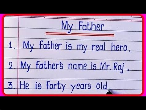 My Father Lines On My Father Eassy My Father English Composition