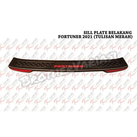 Sillplate Belakang All New Fortuner 2021 2022 Merah Hitam Lazada