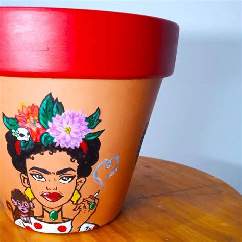 Frida Kahlo Macetas Pintadas Manualidades