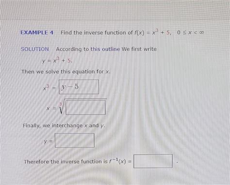 Solved Example 4 Find The Inverse Function Of