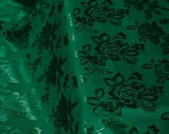 Green brocade fabric | Etsy