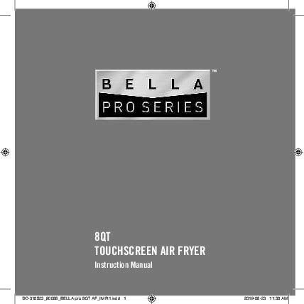Bella Pro Series Air Fryer 8 Qt Manual
