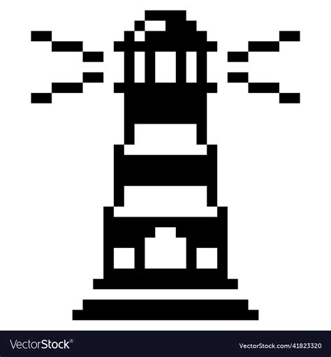 Lighthouse Pixel Art Business Icon Royalty Free Vector Image