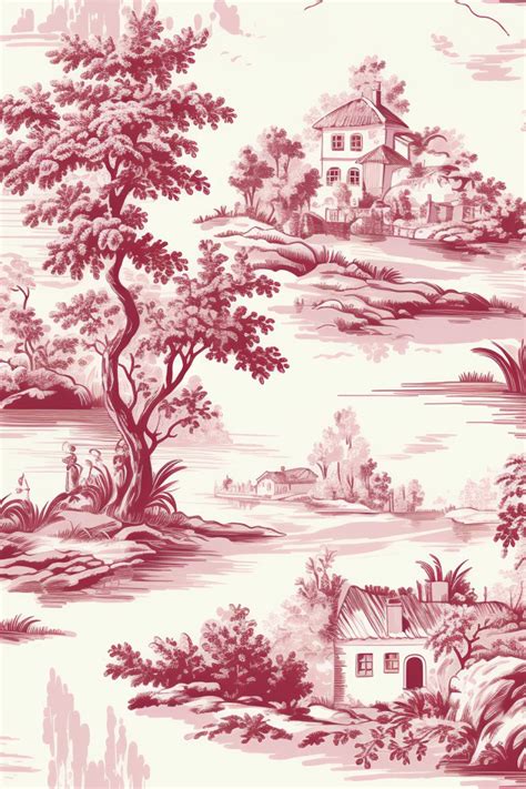 Toile De Jouy Digital Paper Set 20 Seamless Patterns For Crafts