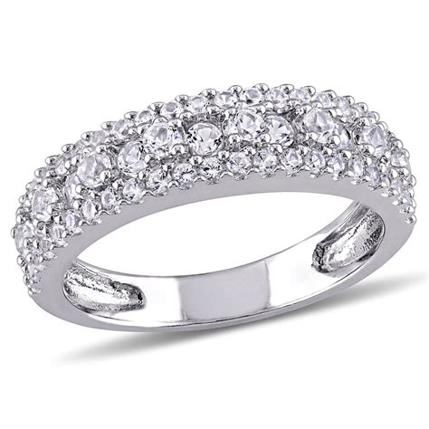 Miabella Women S 1 1 3 Carat T G W Created White Sapphire Cluster Anniversary Ring In Sterling