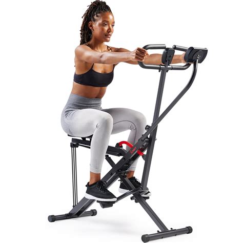 Sunny Health & Fitness Smart Upright Row-N-Ride Exerciser, Squat Assist