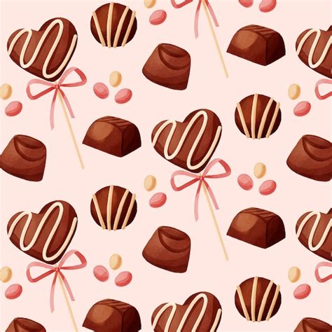 Dise O De Patr N De Chocolate Acuarela Vector Gratis