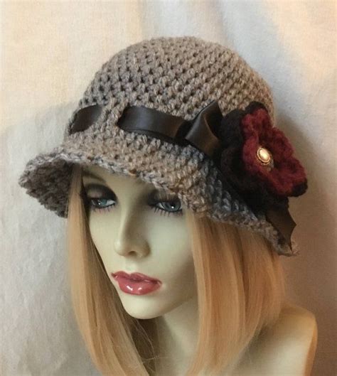 Womens Hat Charcoal Grey Cloche Black Ribbon Bow Removable Etsy