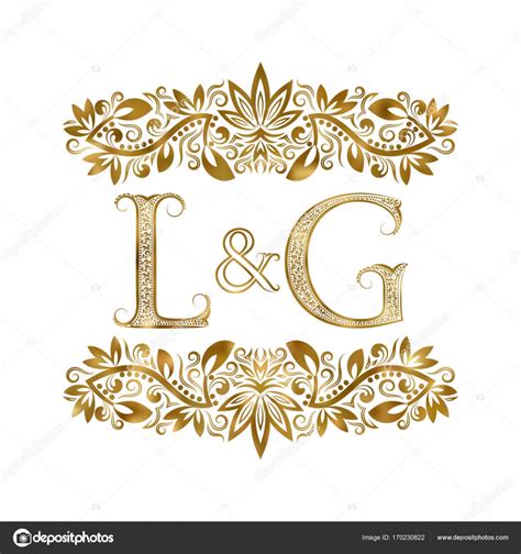 L And G Vintage Initials Logo Symbol The Letters Are Surrounded By