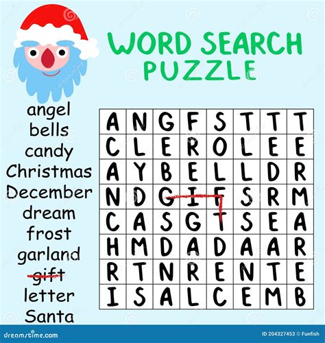 Cartoon Word Search Puzzle For Kids Stock Vector Illustration Stock