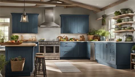 Experience the Charm of Farmhouse Blue Kitchen Cabinets