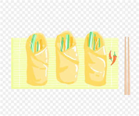 Yellow Spring Rolls Delicious Spring Rolls Hand Drawn Spring Roll