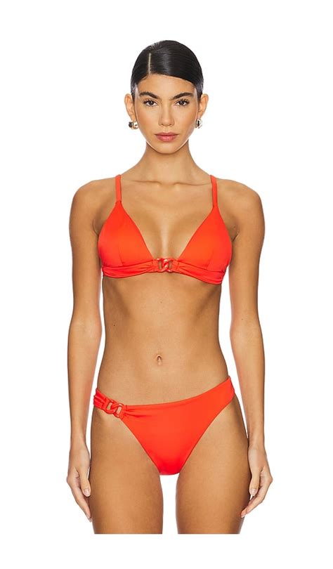 Vitamin A Luxe Link Bralette Bikini Top In Poppy REVOLVE