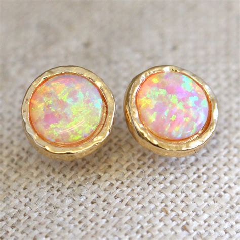 Opal Earringsopal Stud Earringsfire Opal Earrings Gold Opal