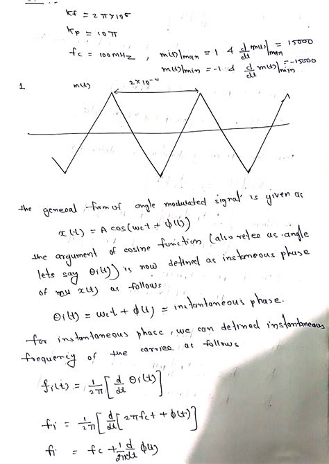 [solved] 1 Sketch Fm And Pm Waves For The Modulating Signal M T Shown Course Hero