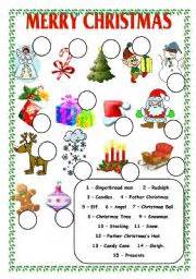 Christmas Item Match ESL Worksheet By Trixie1973