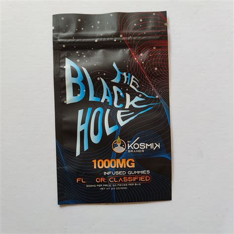 Wholesale The Black Hole Kosmik Brands Sour Fruit Gummies Packing Bags 1000mg 500mg Servings