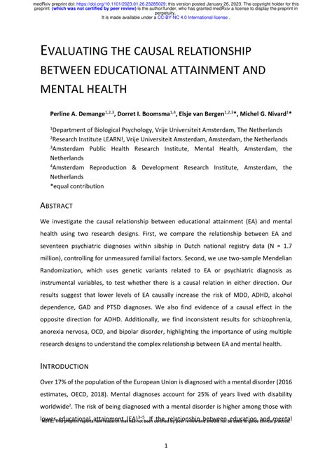 PDF Evaluating The Causal Relationship Between Educational Attainment