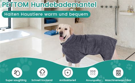 PETTOM Hundebademantel Bademantel Hund Extra Saugfähig Hunde