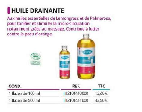 Promo Huile Drainante Chez Distri Club M Dical Icatalogue Fr