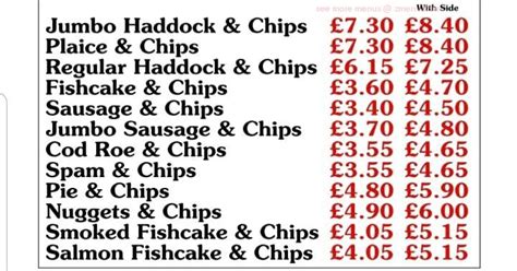 Menu At Becketts Fish Restaurant Cleethorpes 21 Market St