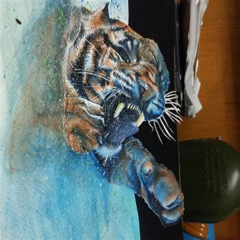 3D tiger drawing. | Tiger drawing, Painting, Drawings