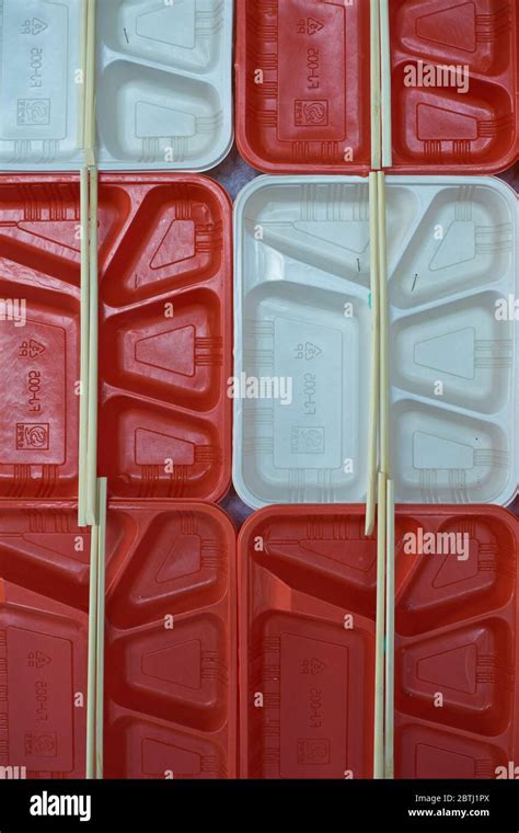 Plastic food trays Stock Photo - Alamy