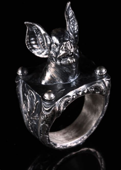 Renaissance Scroll Bat Ring Gothic Ring Bat Jewelry Vampire - Etsy
